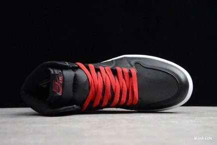555088-060 BLACK - RETRO JORDAN RED SATIN 1 GYM HIGH 0812